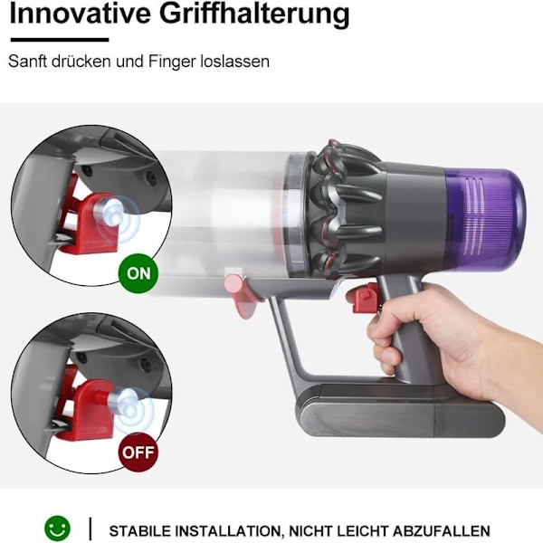 Håndtakholder Fikser knappen når du støvsuger med Dyson V15 V11 V10 håndholdt støvsuger