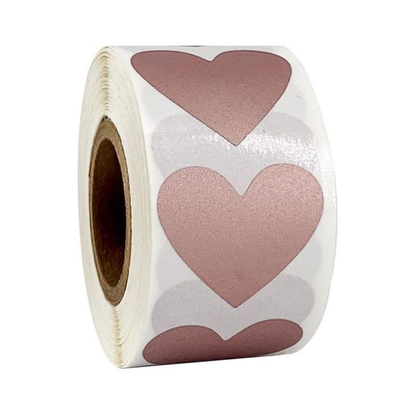 1 rulle/300 st Rose Gold Heart Scratch Label Stickers