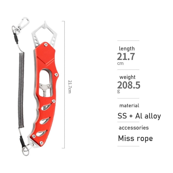 Fiskehåndtak Titan Farge Fisk Leppesgrep Gripper Grabber Rustfritt Stål Fiske Tang Retensjon Tang Tau Takkel Brun KLB