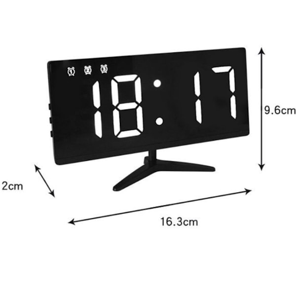 6615A LED elektronisk klokke Smart digital bordklokke (rosa)