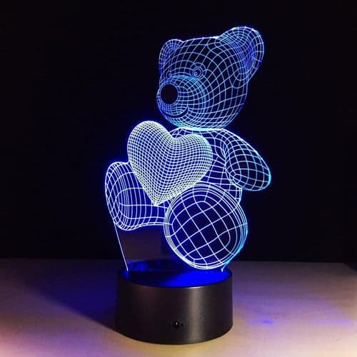 Ray-Velocity3D Optisk Illusion Lampe LED 7 Farver Touch Switch Skift