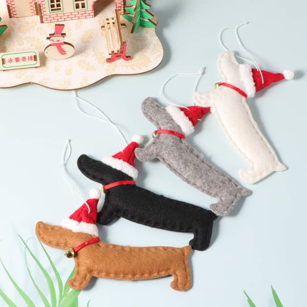 4 stk. Juletrepynt Dachshund Pynt Jul