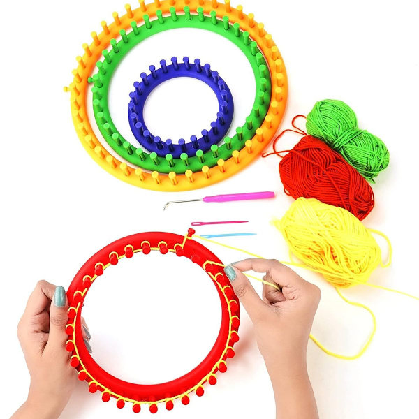 Loom Rund Stickring i Plast Set Storlekar 14/19/24/29 cm - Loom