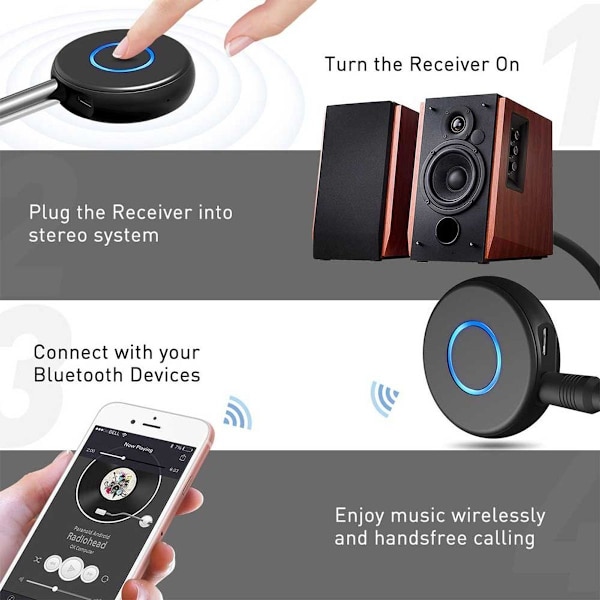 Bluetooth Aux -sovitin autoon Bluetooth 4.2 -vastaanotin, langaton ääni KLB