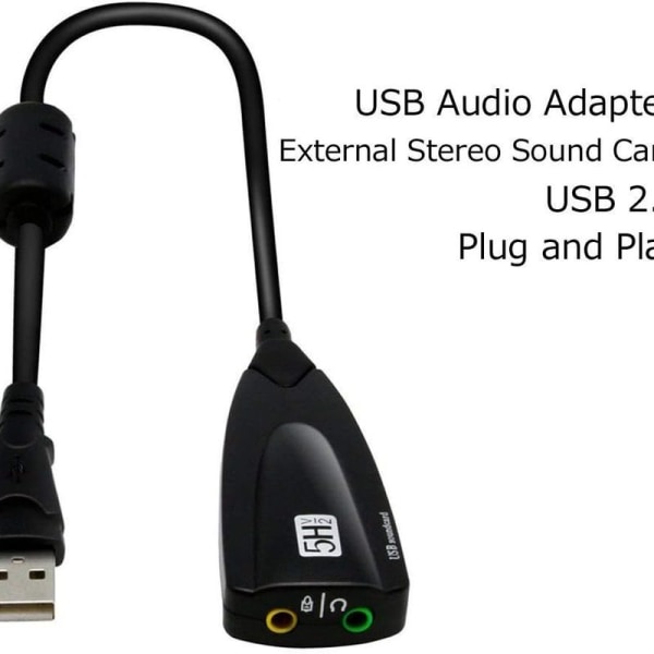 Ekstern USB-lydkort til computer USB Audio Stereo Adapter til ekstern