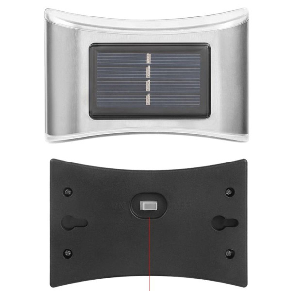 6 LED Solar Hage Rustfritt Stål Opp og Ned Vegglys (Hvit Lys)