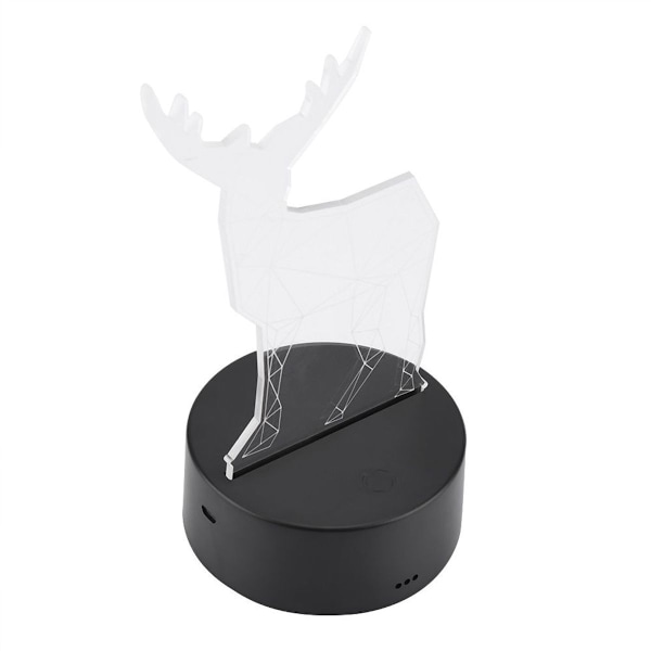 3D älgmönster nattlampa akrylpanel lampbas + USB KLB