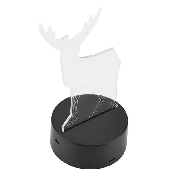 3D Elgmønster Natlys Akryl Panel Lampe Base + USB KLB