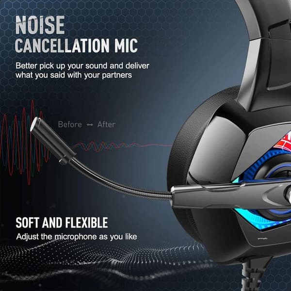 Gaming headset gaming-hovedtelefoner med mikrofon støjreduktion