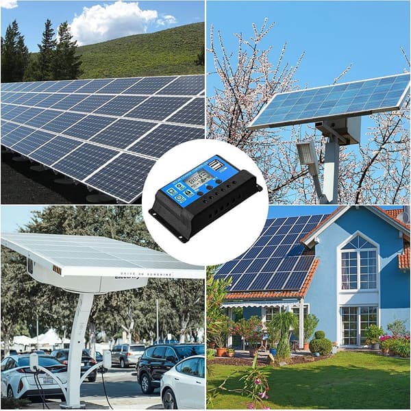 Solbatterikontroller 12V/24V Solpanel Ladningskontroll Kontroller Jord KLB