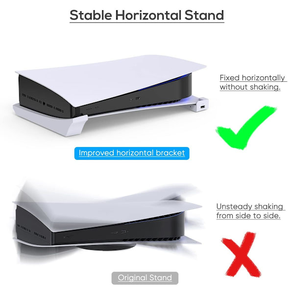 Horisontal stativ for PS5-konsoll, PS5-tilbehørsbasisholder
