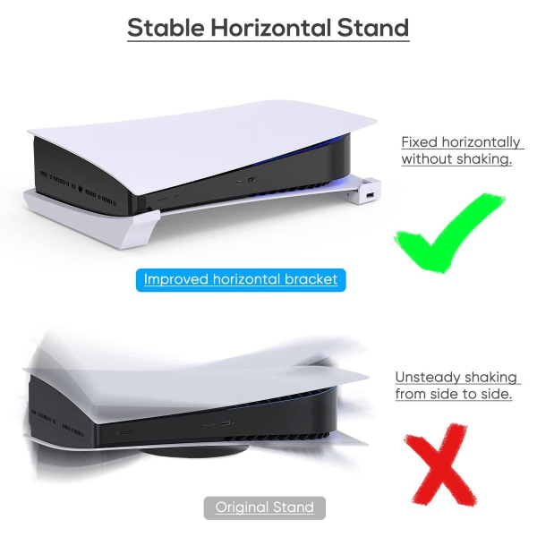 Horisontellt stativ för PS5-konsol, PS5 tillbehör bashållare