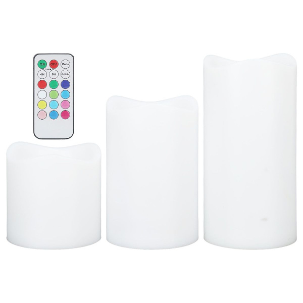 3 st LED-ljus med timer, flera lägen, elektronisk RGB KLB