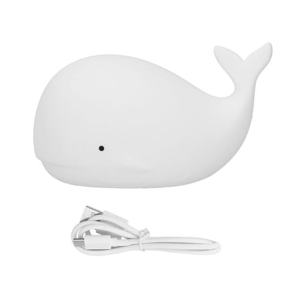 USB Natlampe Hvalform 7 Farver Silikone Sengebord KLB