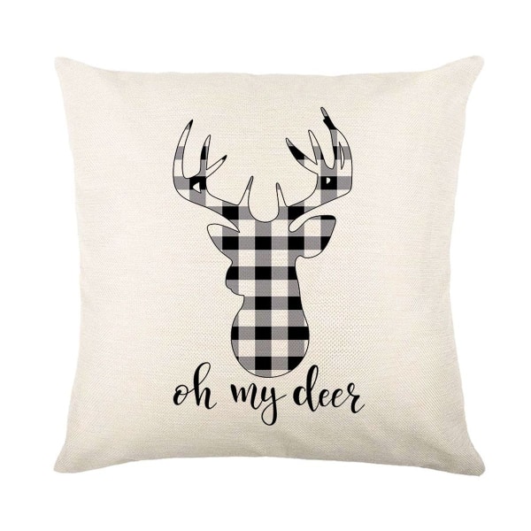 Juleputetrekk 45 x 45 cm, sett med 4 julefine linputetrekk KLB