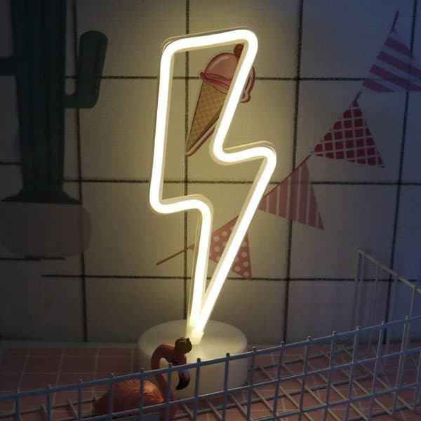 LED-blixtneonskyltar neonskyltar lampor blixtneonsljus varmvitt KLB