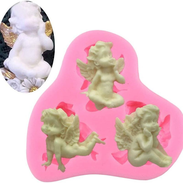 3D ängel fe silikonform tårta form dekoration handgjord