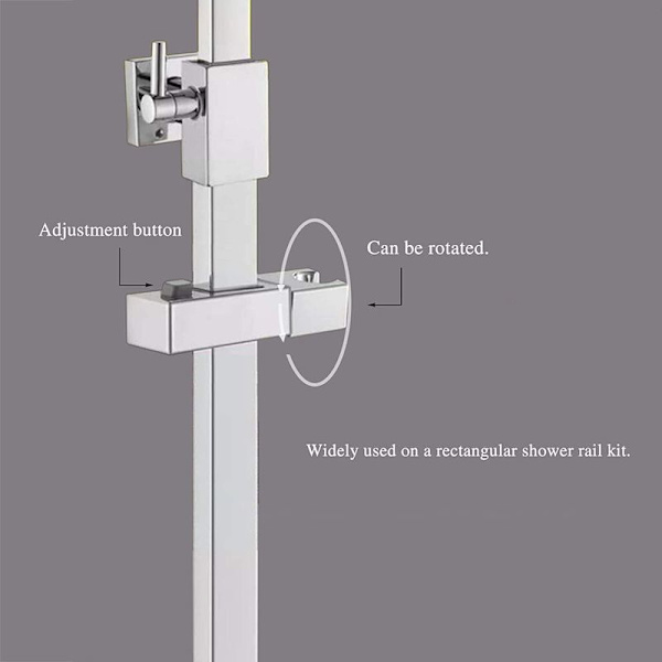 Skydebruserholder 18x30mm Rektangulær Krom ABS Håndbruserholder til