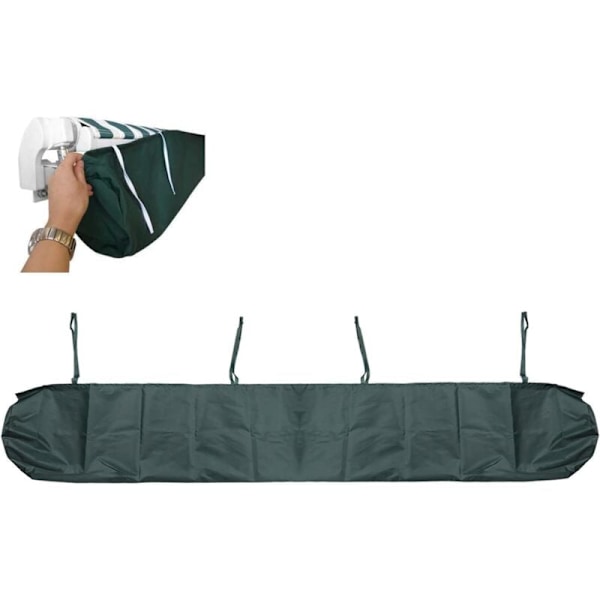 Dammskyddande markisöverdrag, markisöverdrag solskydd markis skyddsbag, med dragsko, för utomhus trädgård uteplats (storlek: 4,5 M, färg: grön) KLB