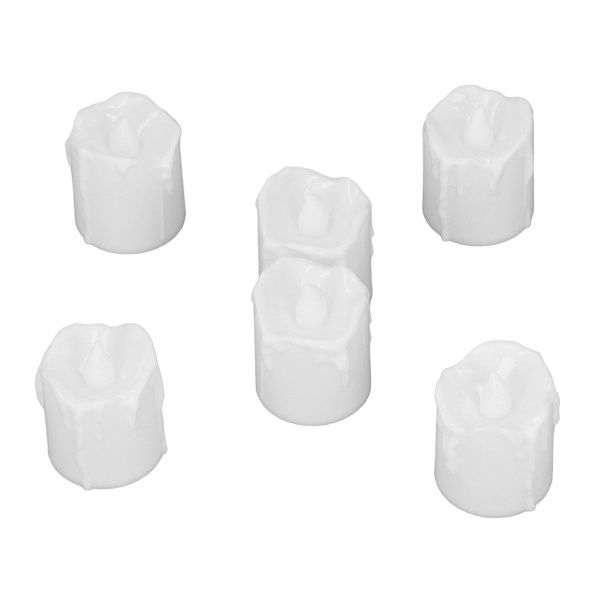 6 stycken LED-ljus, simulerad flimrande, romantisk KLB