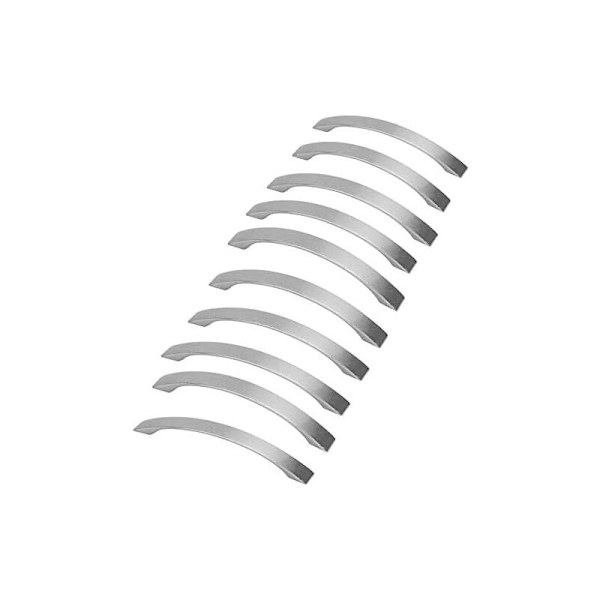 Sats med 10 kökshandtag - krom - Borstade nickel dörrhandtag kökshandtag rostfritt stål kökshandtag c/c 96mm KLB