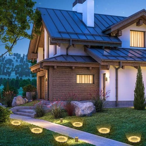 LED solcelle gulvlampe 4-pak, 12 LED solcelled udendørsbelysning, vandtæt