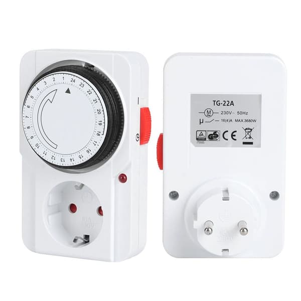 Timer-kontakt, mekanisk 24-timers plugg-inn stikkontakt-timer KLB