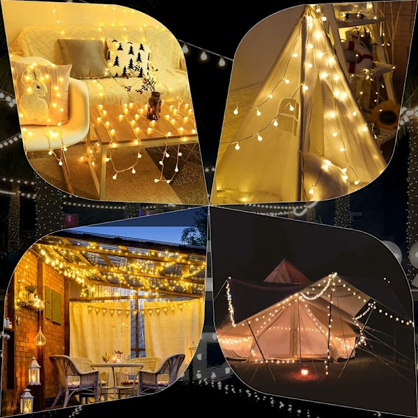 Utomhus ljusslinga, 10m 80 LED batteridriven LED ljusslinga, vattentät IP65, sovrum, juldekoration (varmvit) KLB