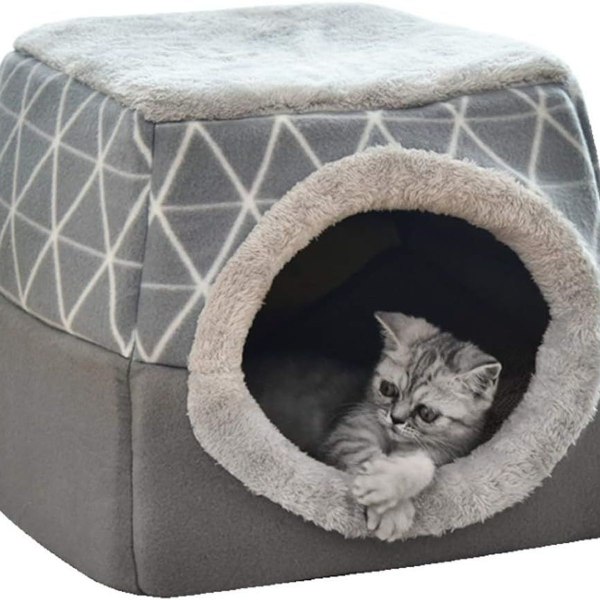 Husdjursbädd kattbädd kattsoffa kattgrotta med supermjuk fluffig KLB