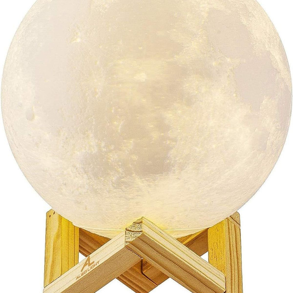 3D Månelampe, LED Nattlys 3 Farger Touch Luna Lampe, 15cm/5.9 Tommer Dia KLB
