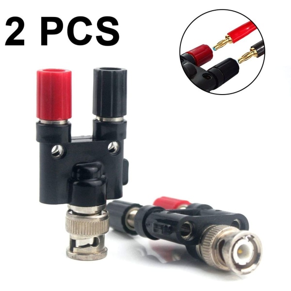 BNC Male to Dual Banana Female Binding Post Audio Adapter Connector 2 Pieces