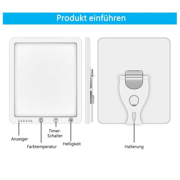 10.000 LUX bærbar dagslyslampe, fuldspektret lampe, dagslyssimulering, KLB