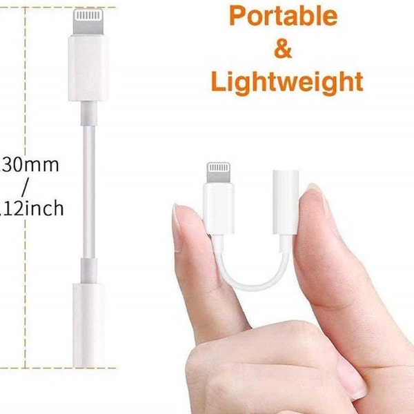 Pakke - Apple Lightning til 3,5 mm hodetelefonkontakt Adapter Port Aux Audio KLB