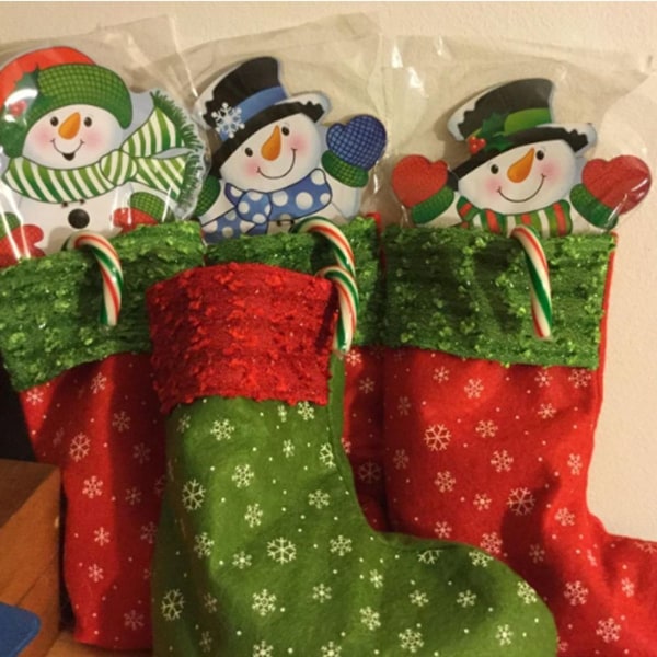 Mini julstrumpor Snöflingemönster Röd Dekoration KLB