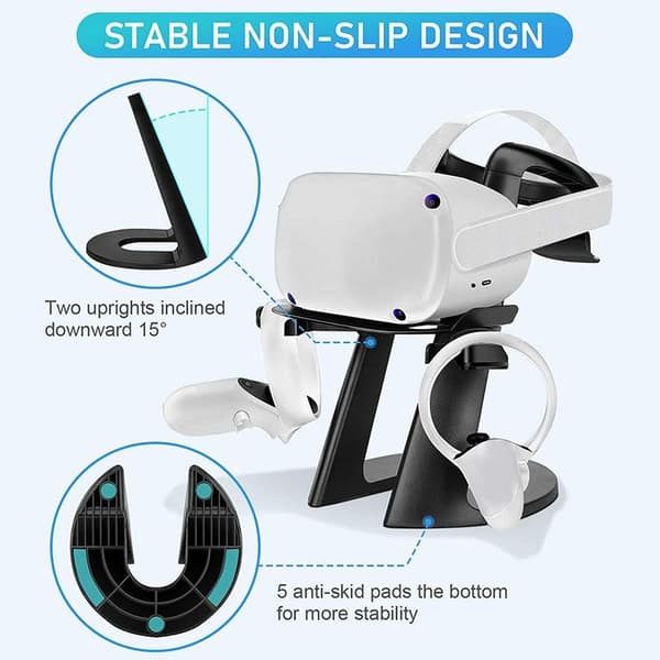 VR-hodesettstativ med spillkontrollerholder for Oculus Rift-hodesett