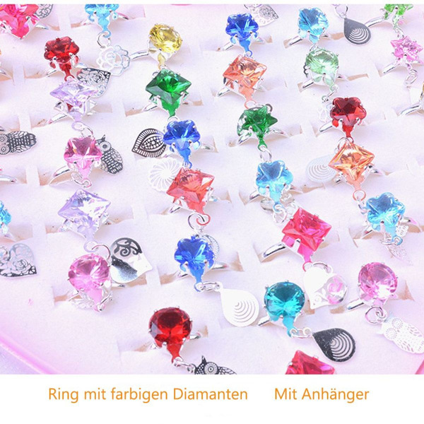 Ringe til børn, 36 stk. ringe til børnefødselsdage, børneringe til piger KLB