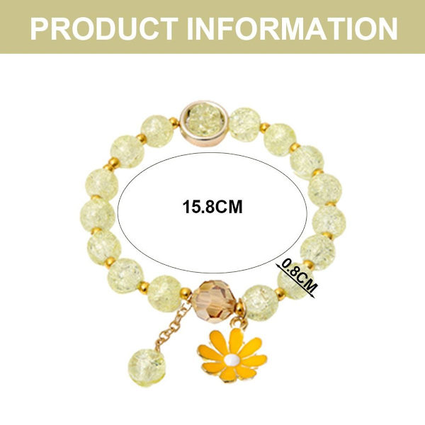 5 stk Farverige Blomster Charm Armbåndssæt Håndlavede Perler Tusindfryd