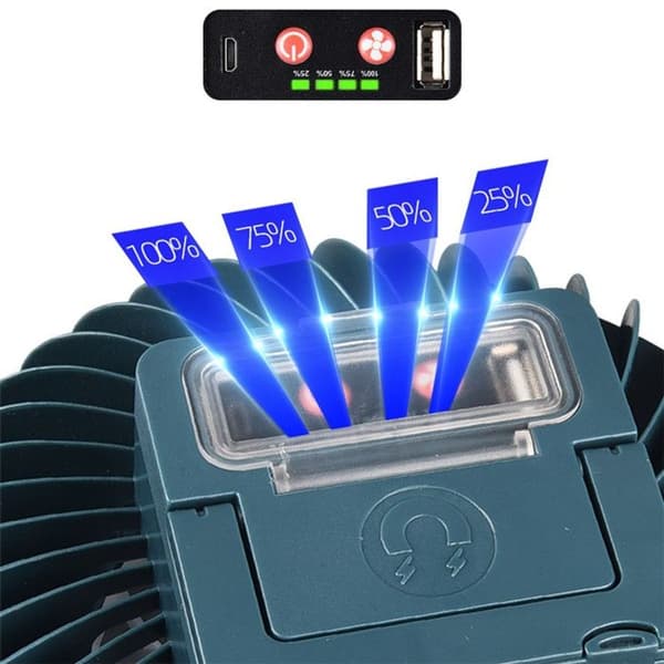 USB genopladelig ventilatorlys live multifunktion telt campinglys, stil: ventilator