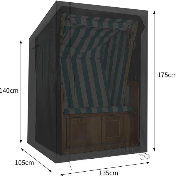 420D strandstolsskydd, 135x105x175/140cm strandstolsskydd,