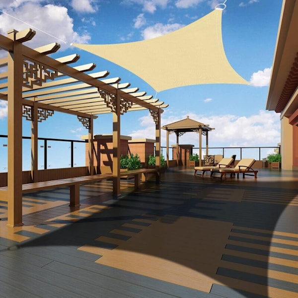 Rektangulær skygge sejl 4x5m, Vandtæt markise UV-beskyttelse til have terrasse udendørs terrasse swimmingpool med gratis reb KLB
