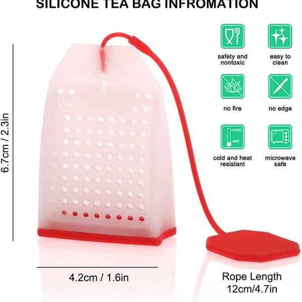 Pack Silikon Teinfuser Återanvändbar Säker Lös Te