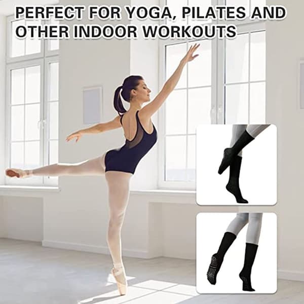 Yogasockor med grepp för kvinnor halkfria strumpor för kaffe KLB