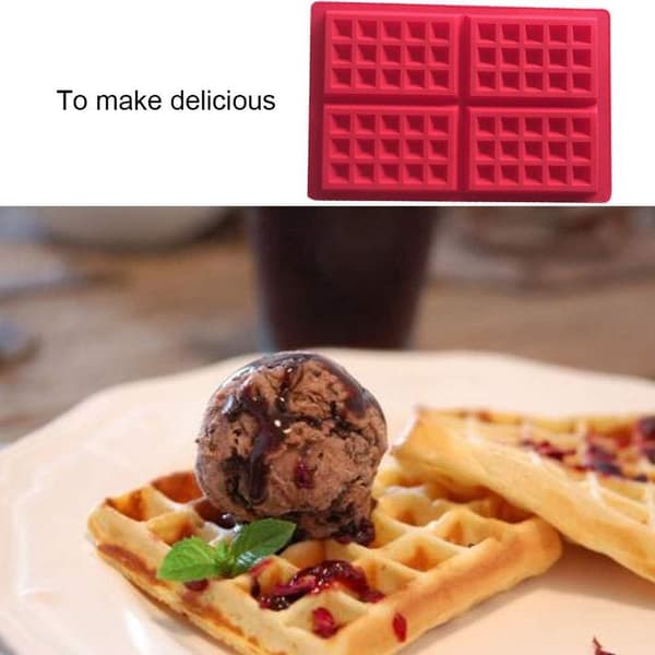 Non-stick silikagel vaffelform bakeverktøy - 4 hulrom