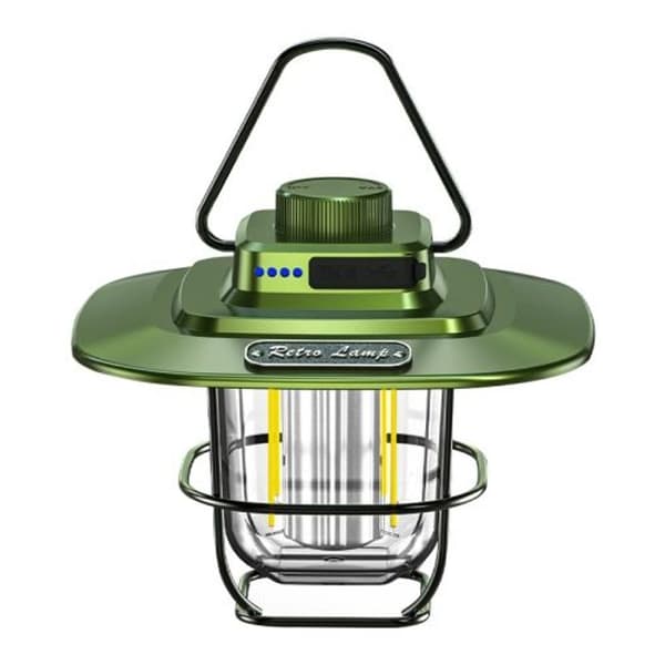 LY02 LED Retro Bærbart Telttlys Bærbart USB Oppladbart Campinglys Farge: Grønn