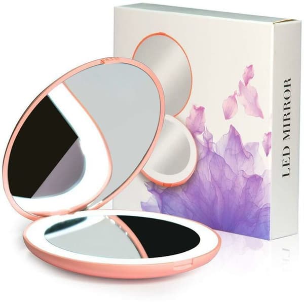 Mini kannettava kompakti 10x suurentava LED-taskupeili valolla,