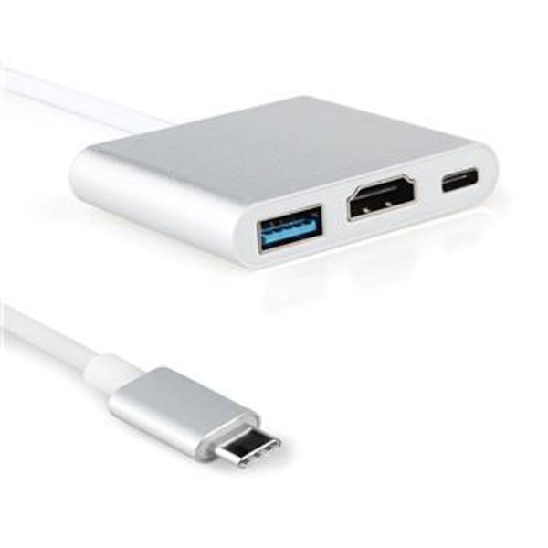 1 typ C till 4K HDMI USB 3.0 USB-C-adapter silver