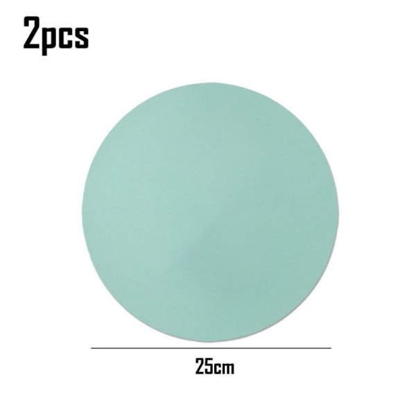 Round solid color waterproof leather laptop mouse pad in sweet green