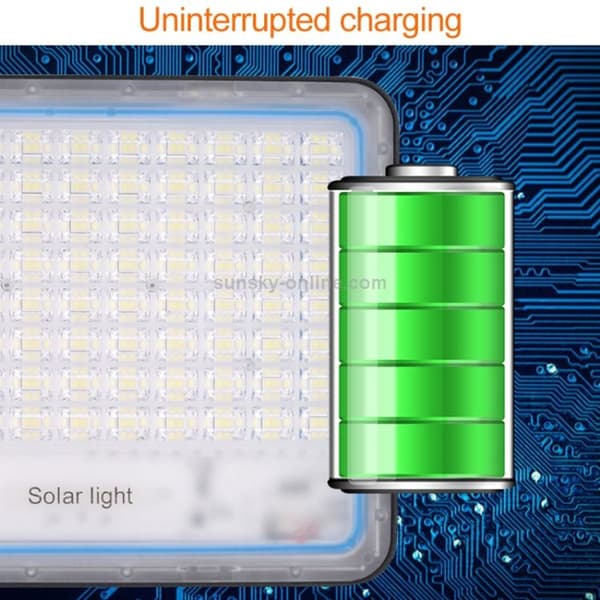 200W SMD 2835 176 LED solcelleflomlys med fjernkontroll