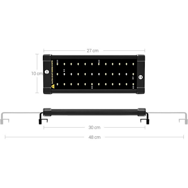 Klassisk, 30 cm, 6 W LED-akvariebelysning, LED-lys til ferskvandsakvarium, akvarieplantelys, LED-lampe til akvarium