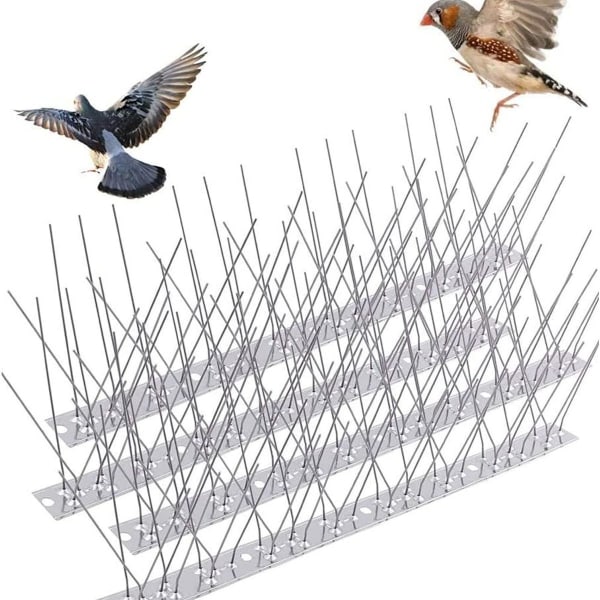 SQBB 5 strimler fuglespigger for duer små fugler rustfritt stål fuglespigger - ikke mer fuglereir og bæsj - demonterte pigger KLB